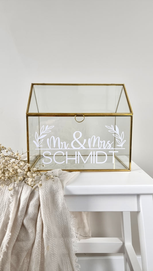 Glasbox für Karten oder Ringe