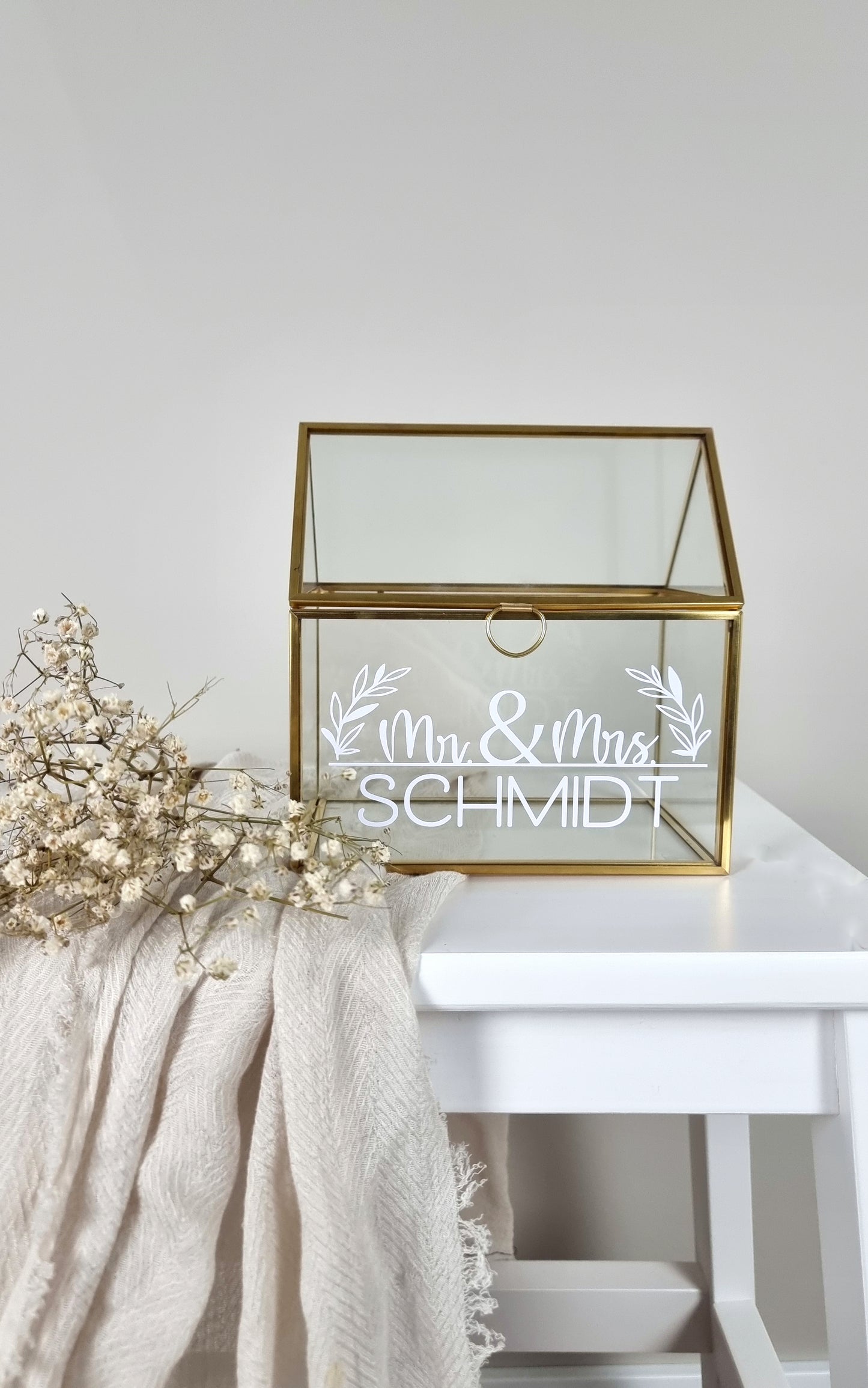 Glasbox für Karten oder Ringe