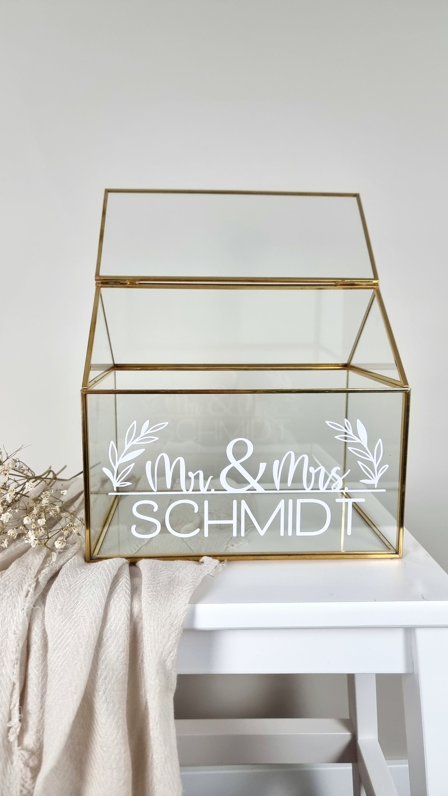 Glasbox für Karten oder Ringe