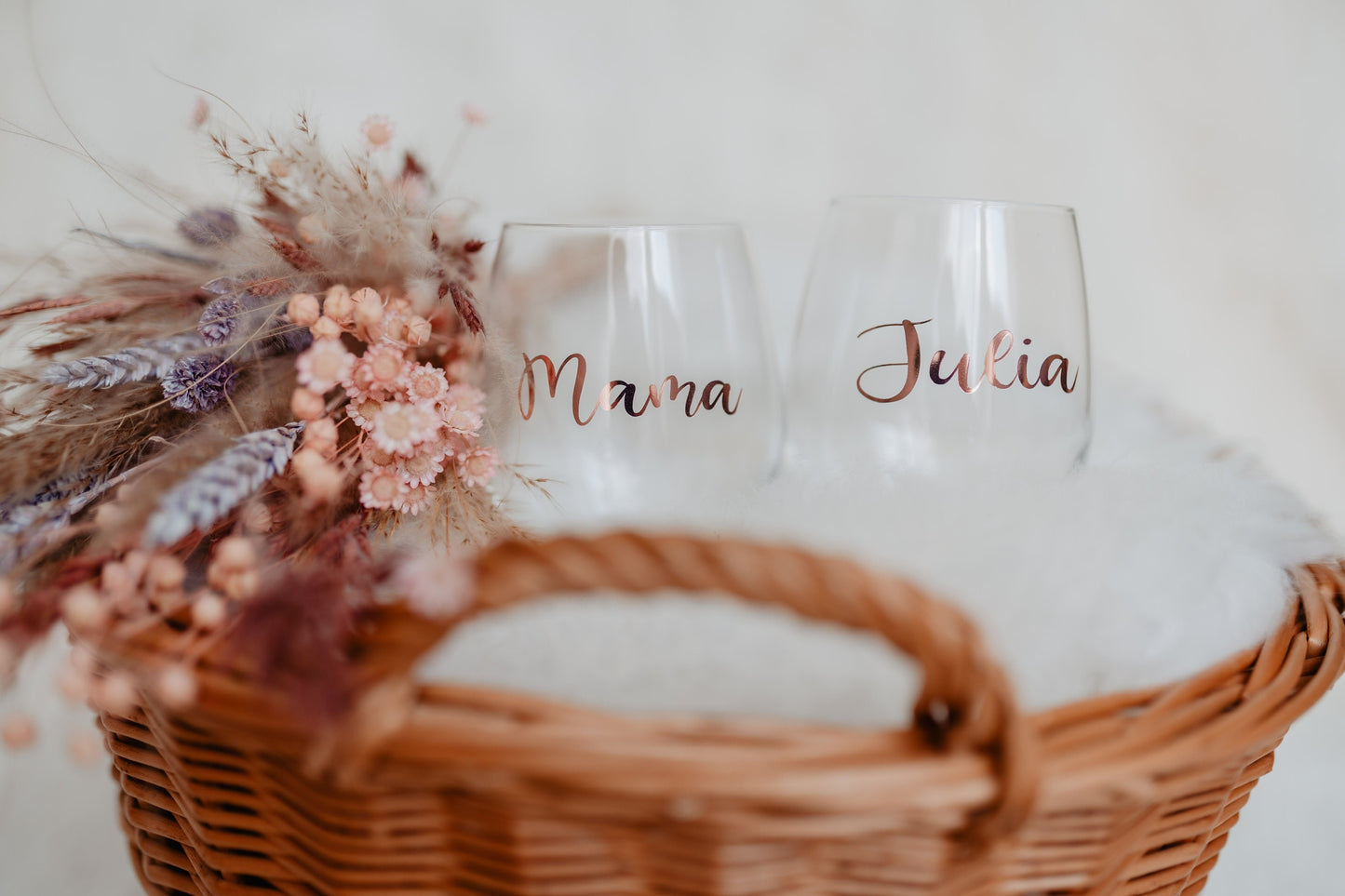Wasserglas mit Wunschnamen