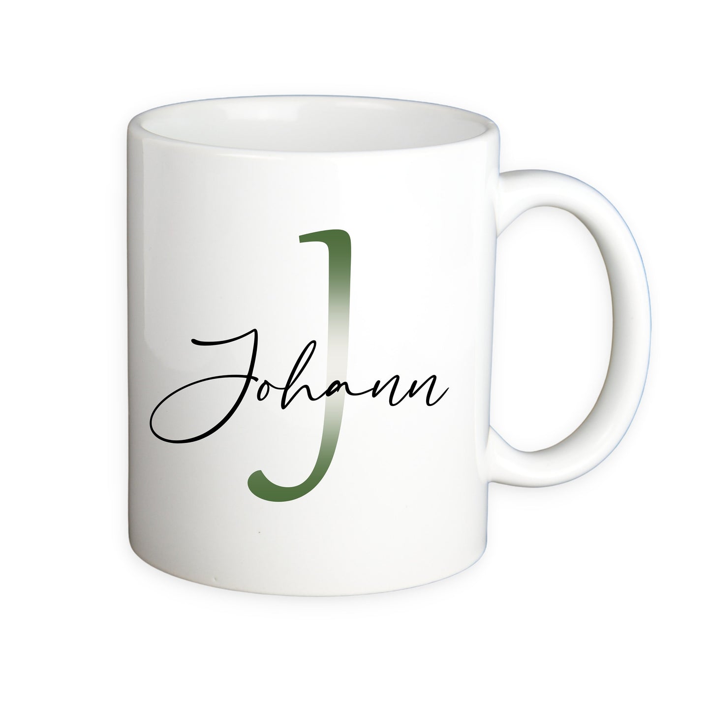 Kaffeetasse mit Buchstabe und Name