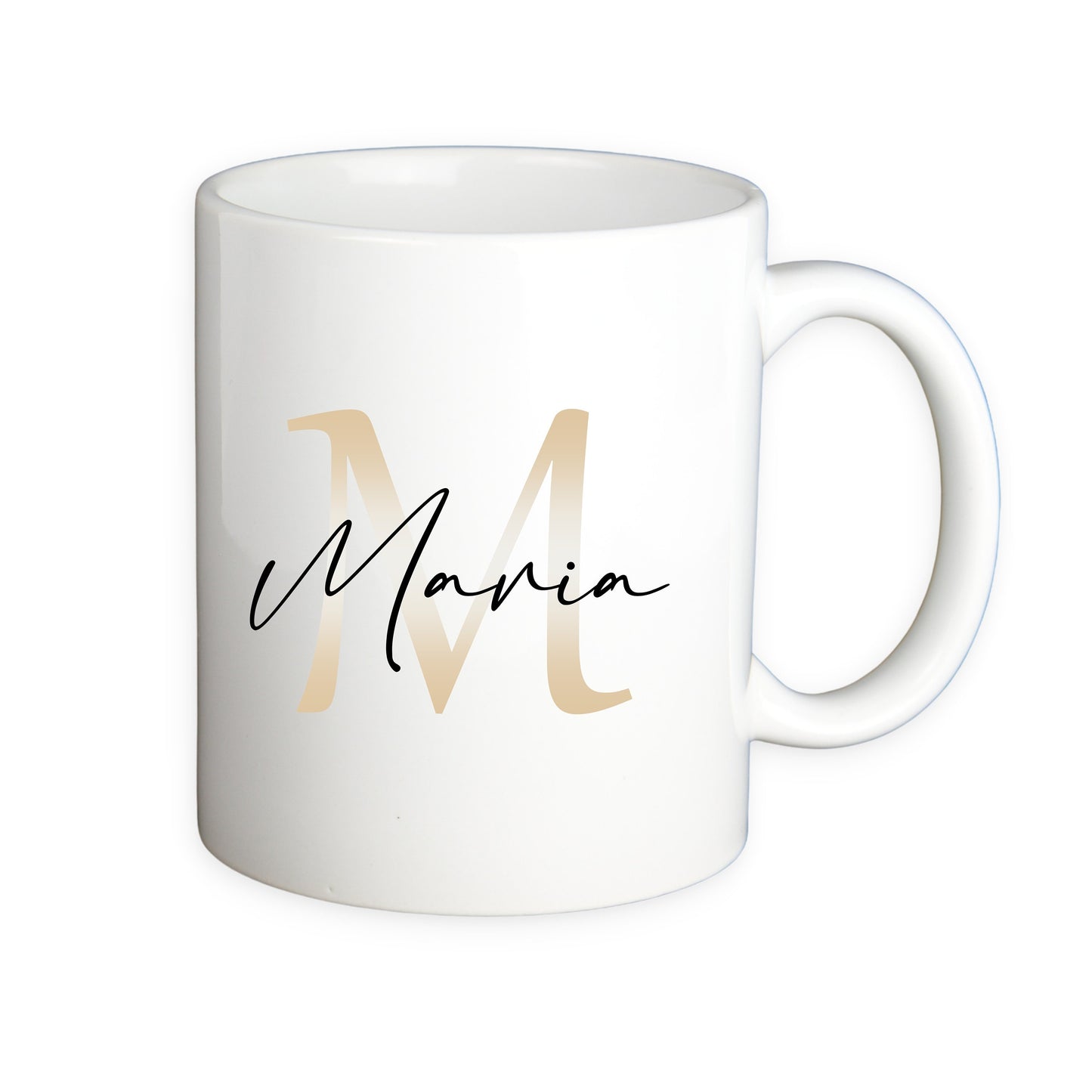 Kaffeetasse mit Buchstabe und Name
