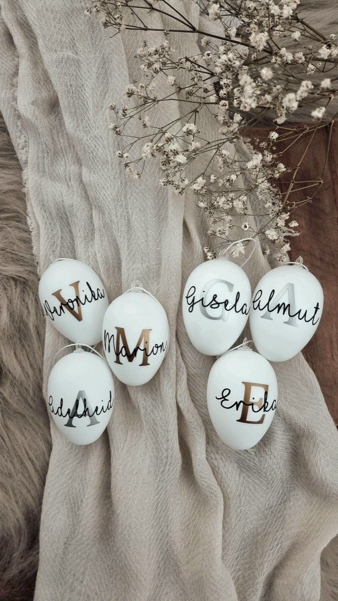 Ostereier personalisiert mit Buchstaben und Namen
