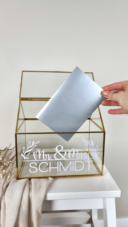 Glasbox für Karten oder Ringe