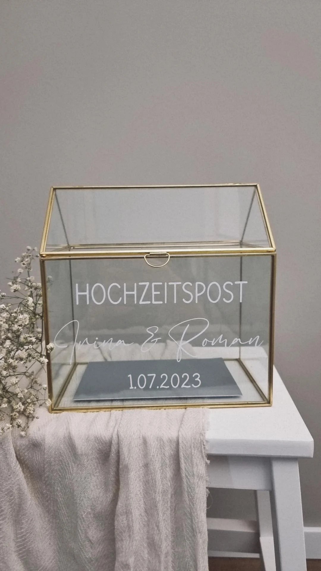 Glasbox für Geschenkkarten