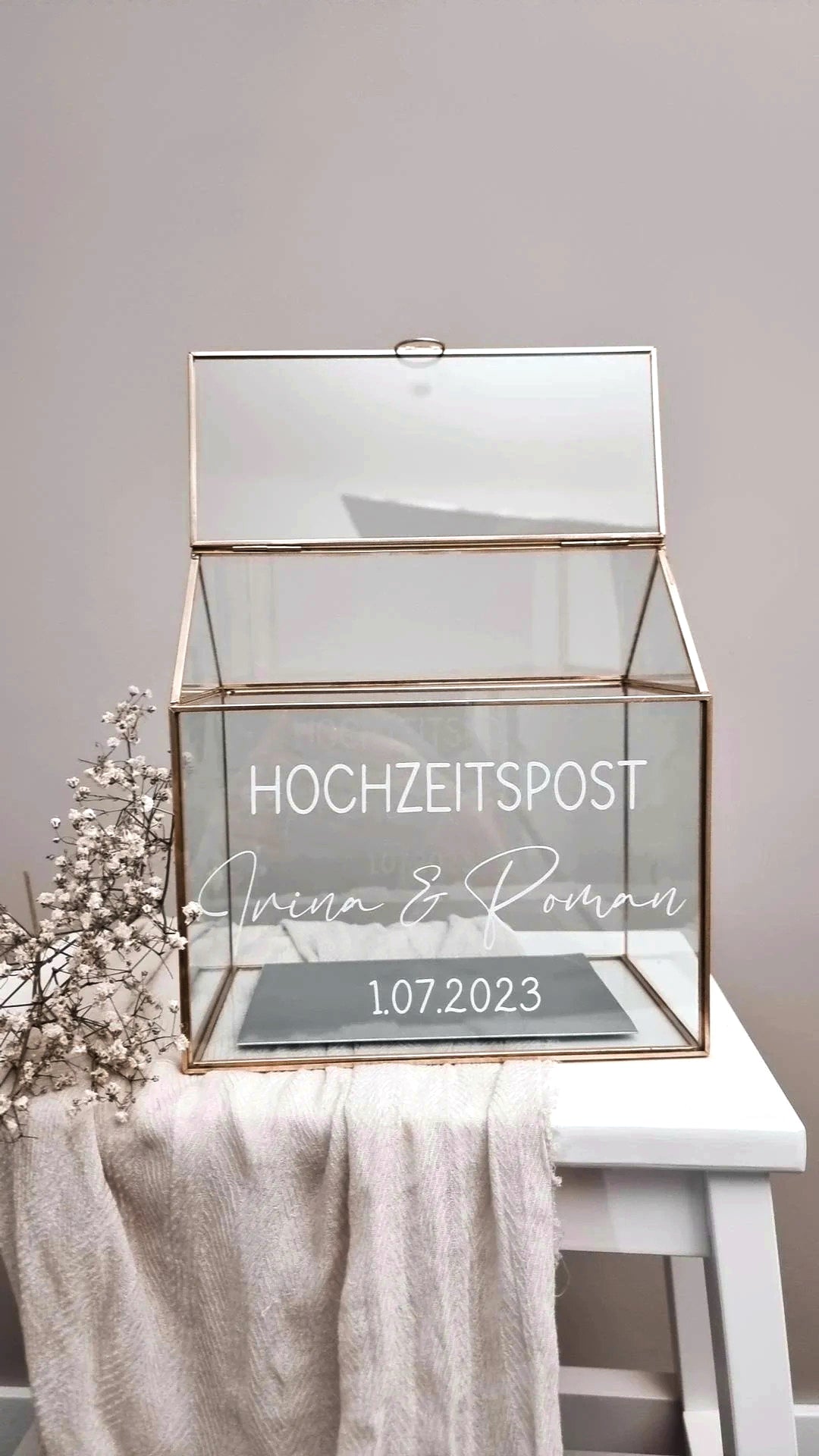 Glasbox für Geschenkkarten