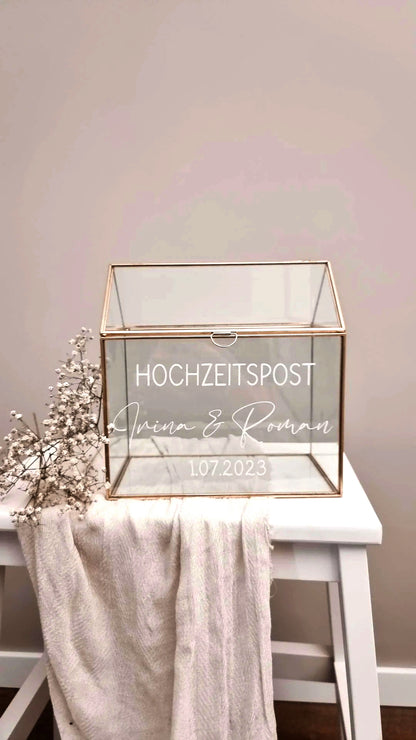 Glasbox für Geschenkkarten