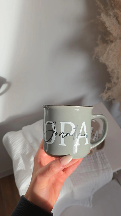 Tassen im Set in Emaille-Optik