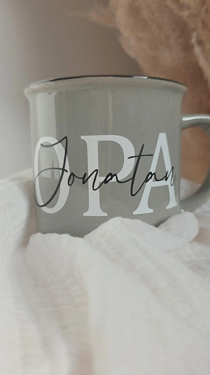 Tassen im Set in Emaille-Optik