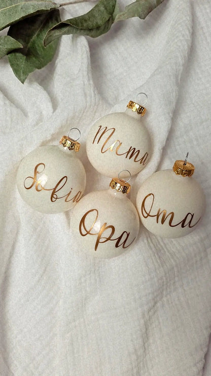 Weihnachtskugel Ivory personalisiert