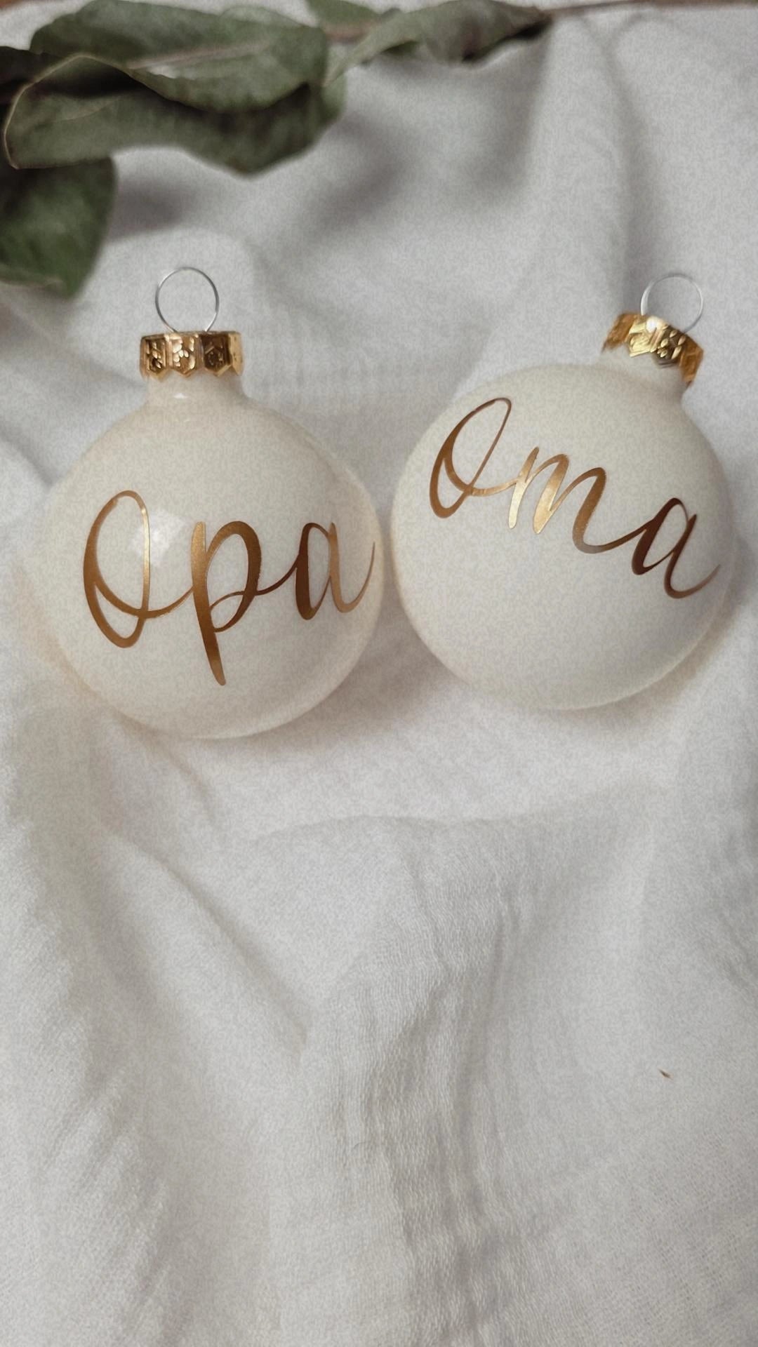 Weihnachtskugel Ivory personalisiert