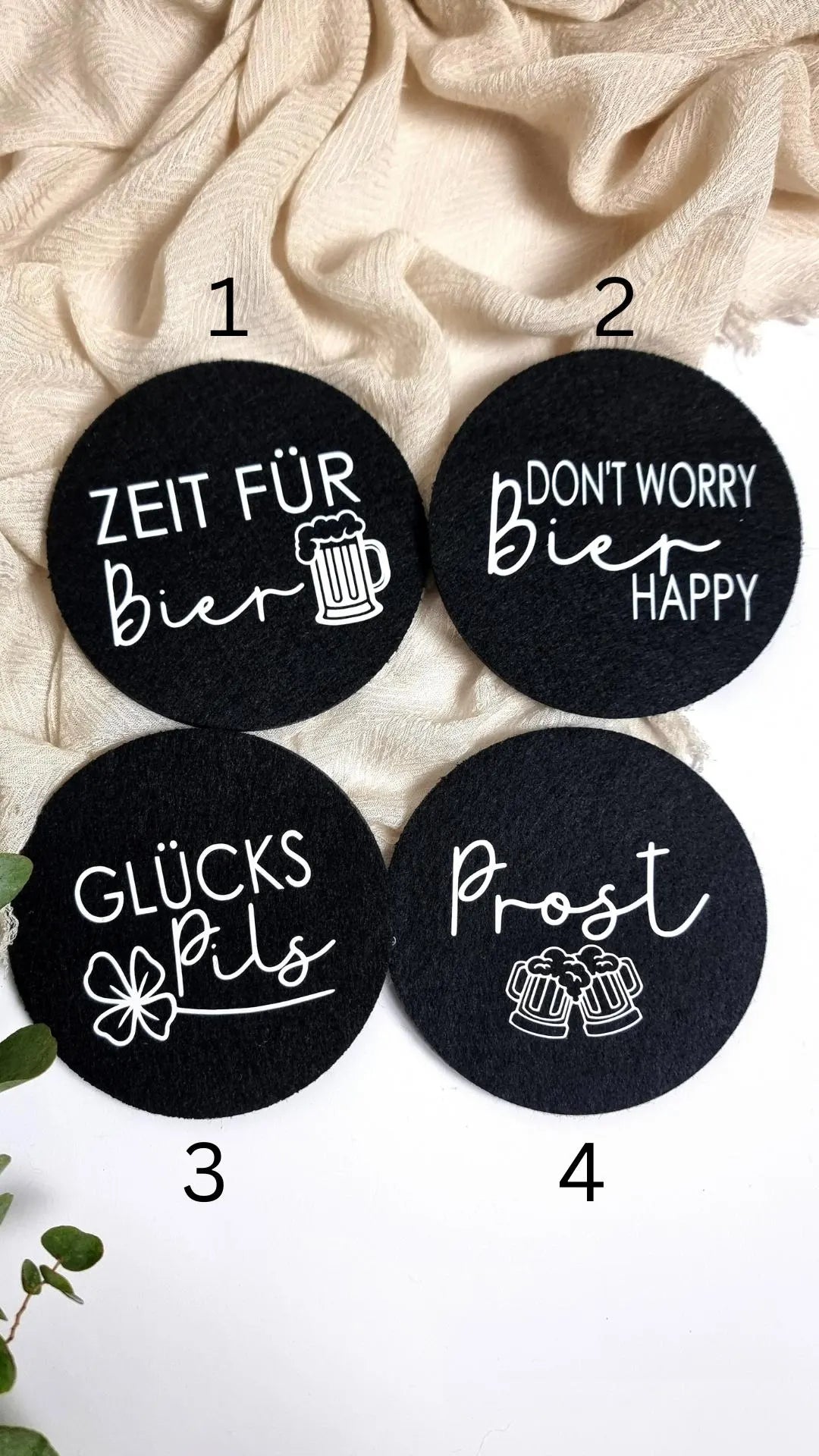 Filzuntersetzer für Bier