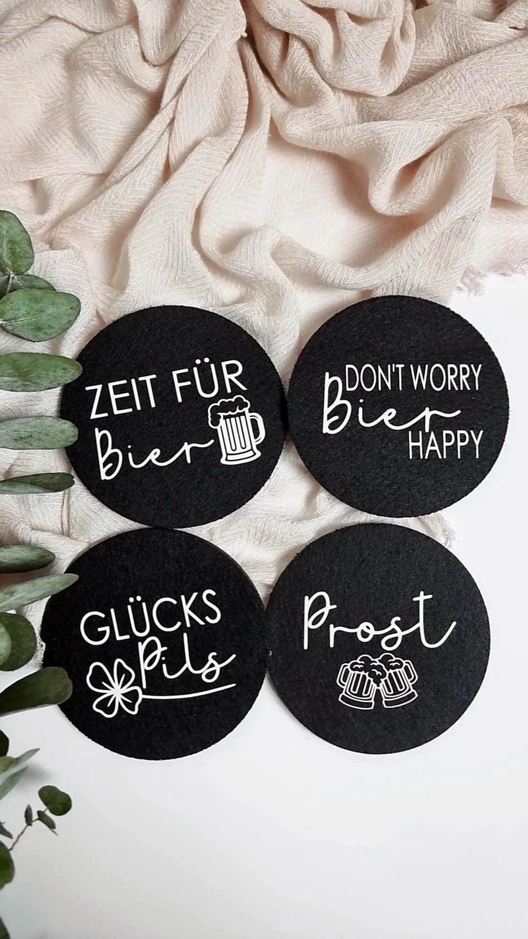 Filzuntersetzer für Bier
