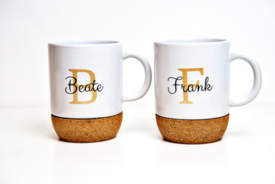 Keramiktasse mit elegantem Korkboden