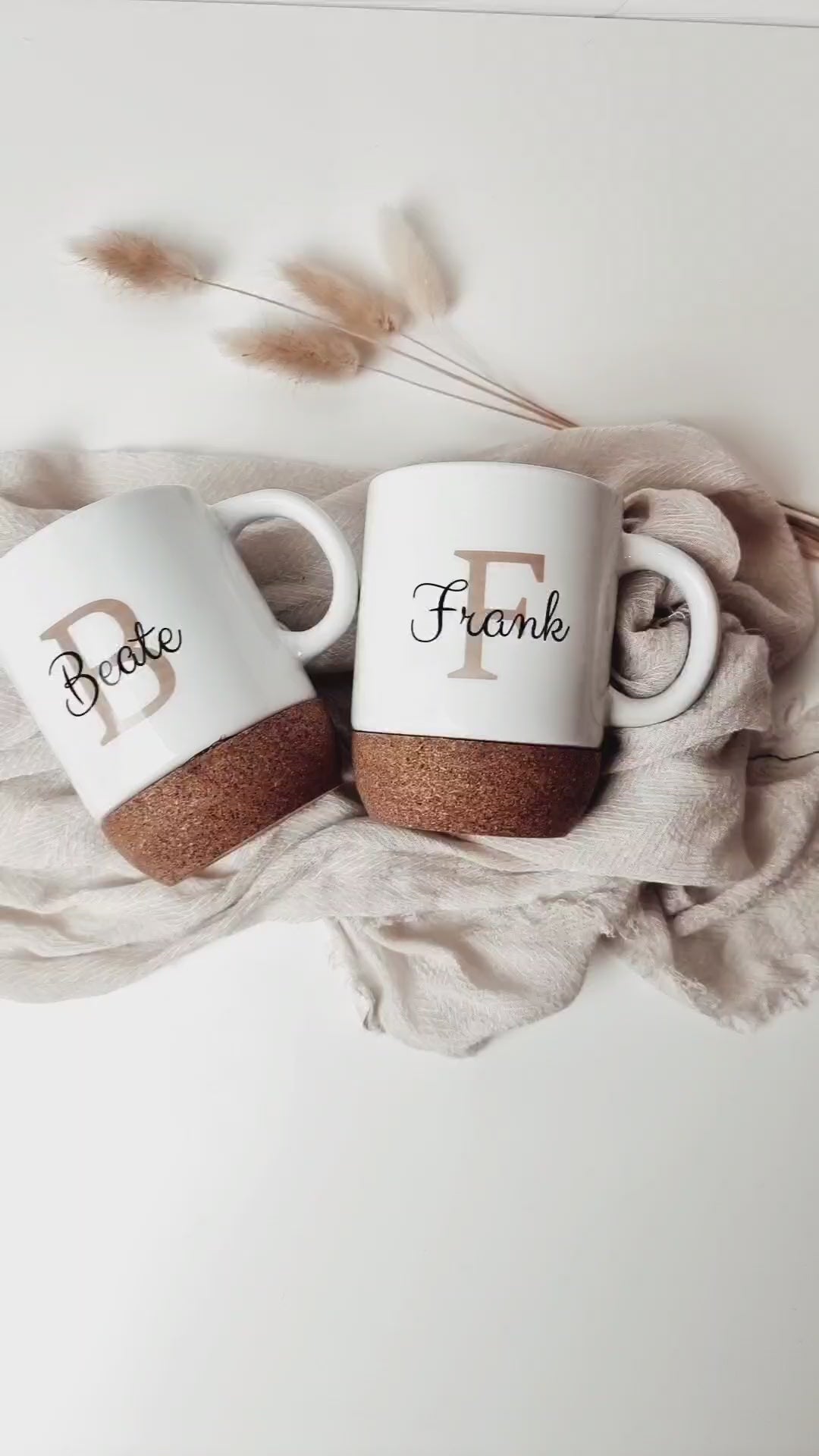 Keramiktasse mit elegantem Korkboden