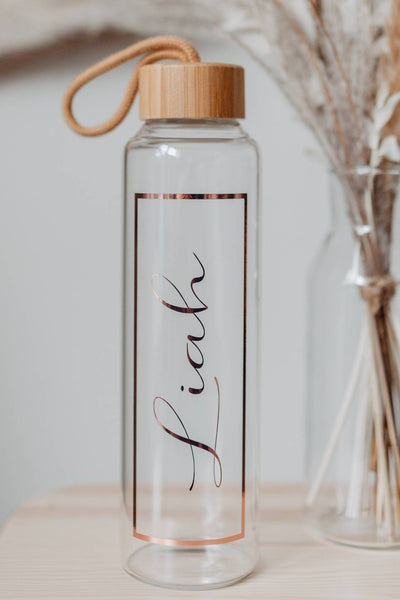 500ml Trinkflasche mit Bambusdeckel und Henkel