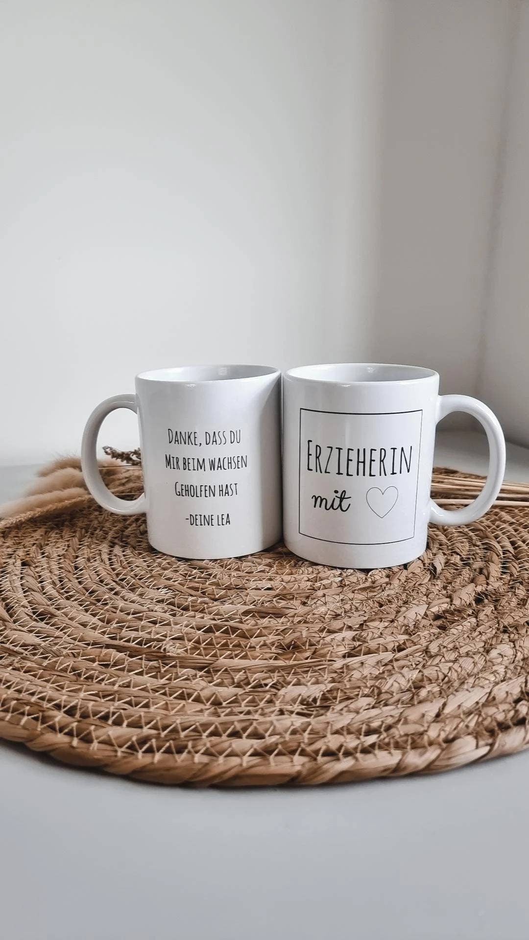 Kaffeetasse Erzieherin mit Herz