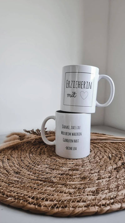 Kaffeetasse Erzieherin mit Herz