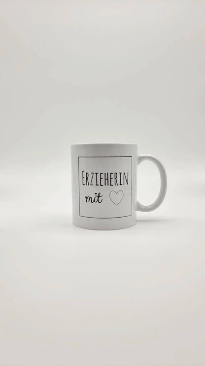 Kaffeetasse Erzieherin mit Herz