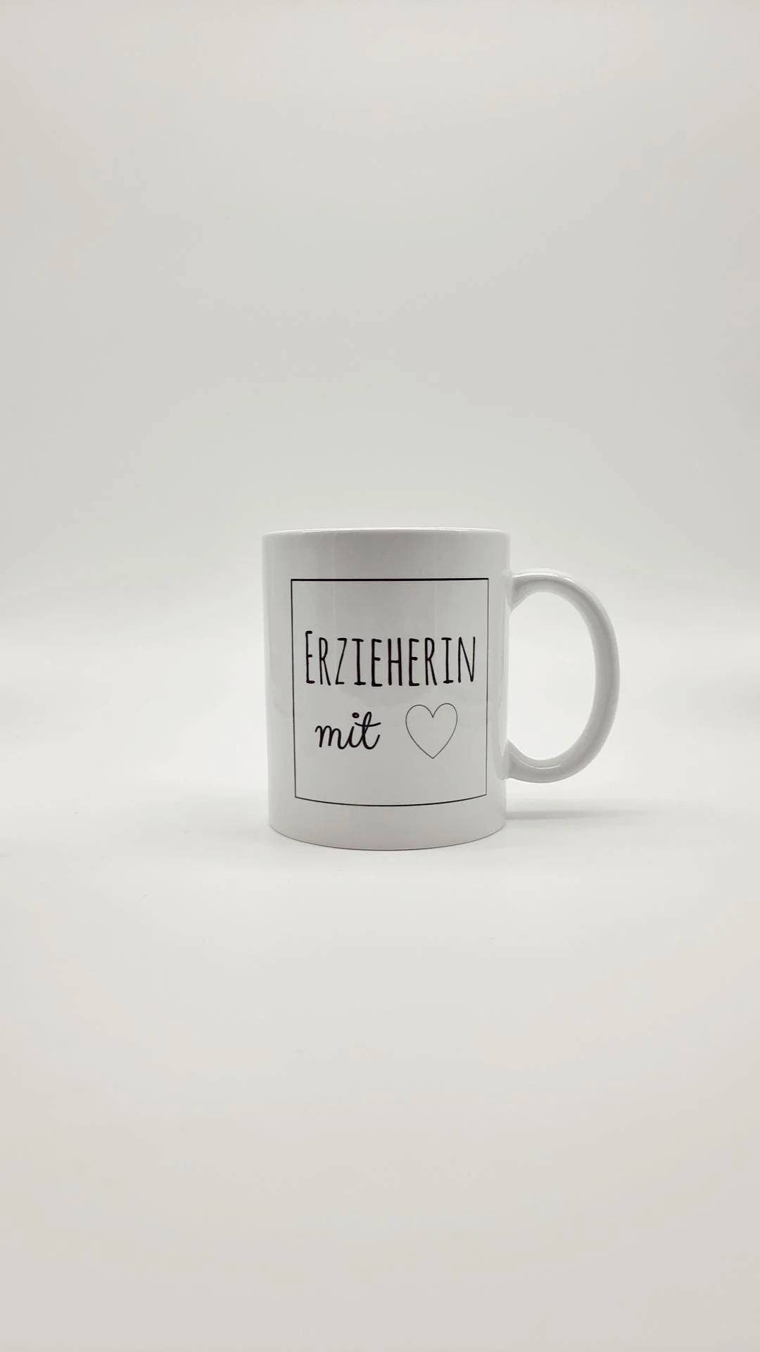 Kaffeetasse Erzieherin mit Herz