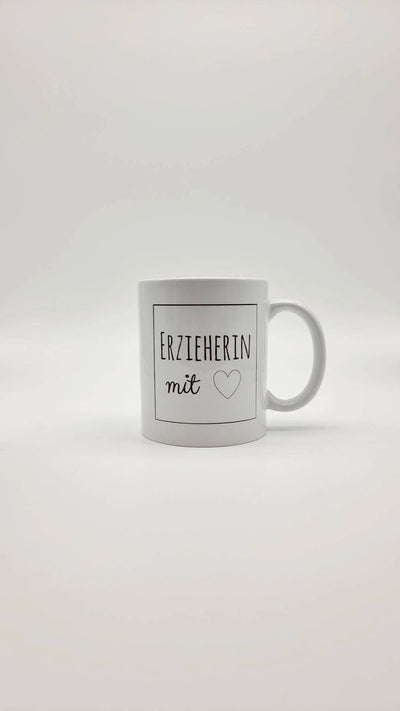Kaffeetasse Erzieherin mit Herz