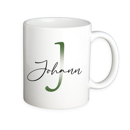 Kaffeetasse mit Buchstabe und Name