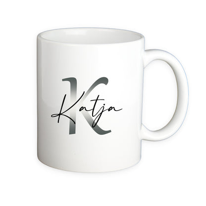 Kaffeetasse mit Buchstabe und Name