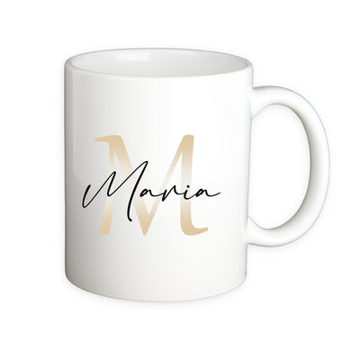 Kaffeetasse mit Buchstabe und Name