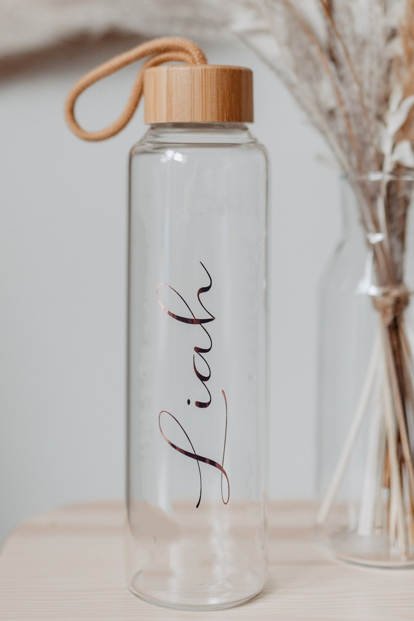 500ml Trinkflasche mit Bambusdeckel und Henkel