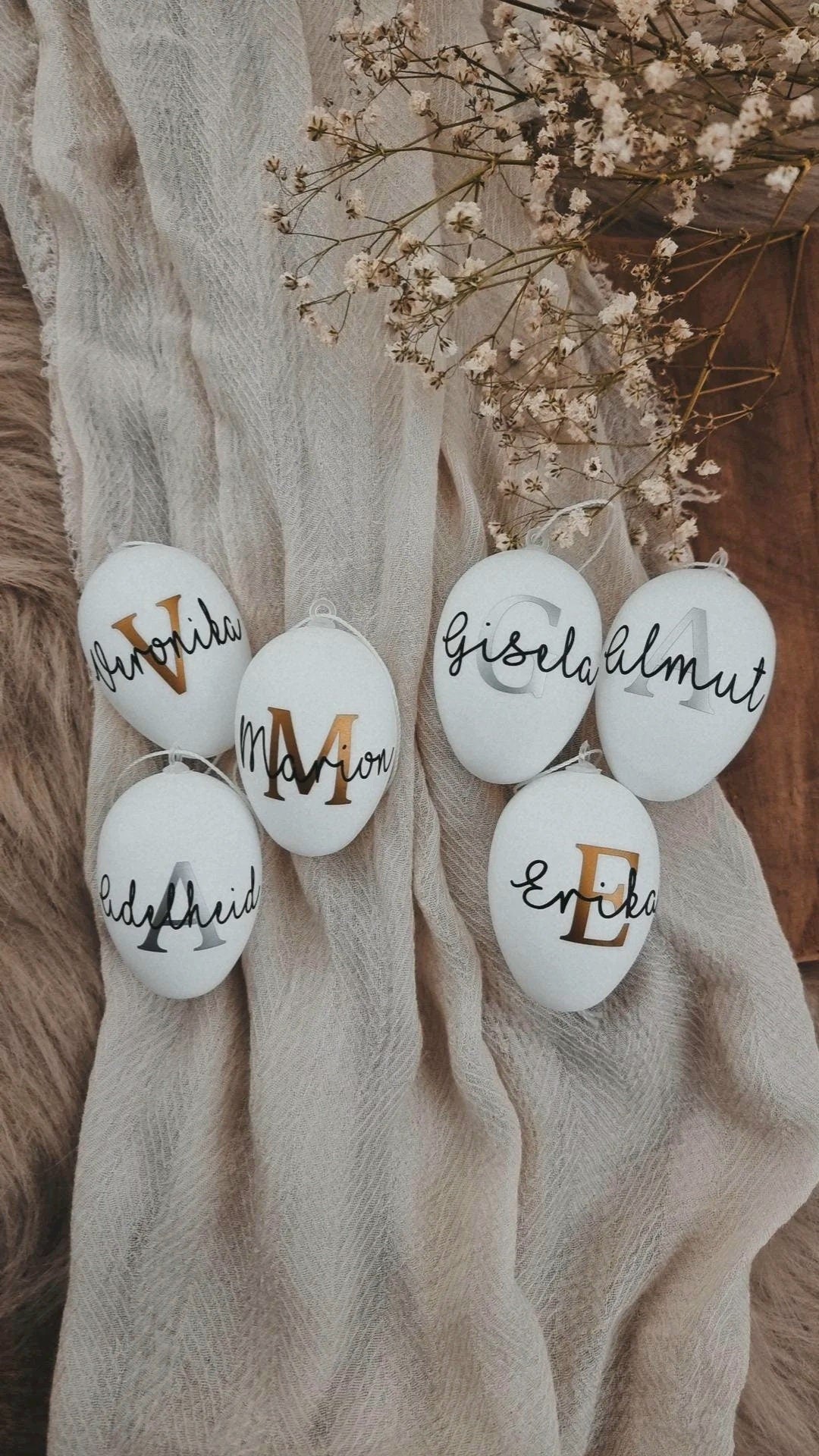 Ostereier personalisiert mit Buchstaben und Namen