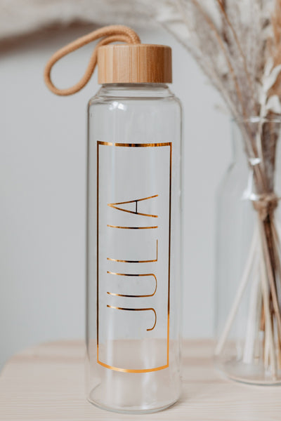 500ml Trinkflasche mit Bambusdeckel und Henkel