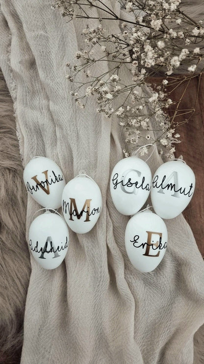 Ostereier personalisiert mit Buchstaben und Namen