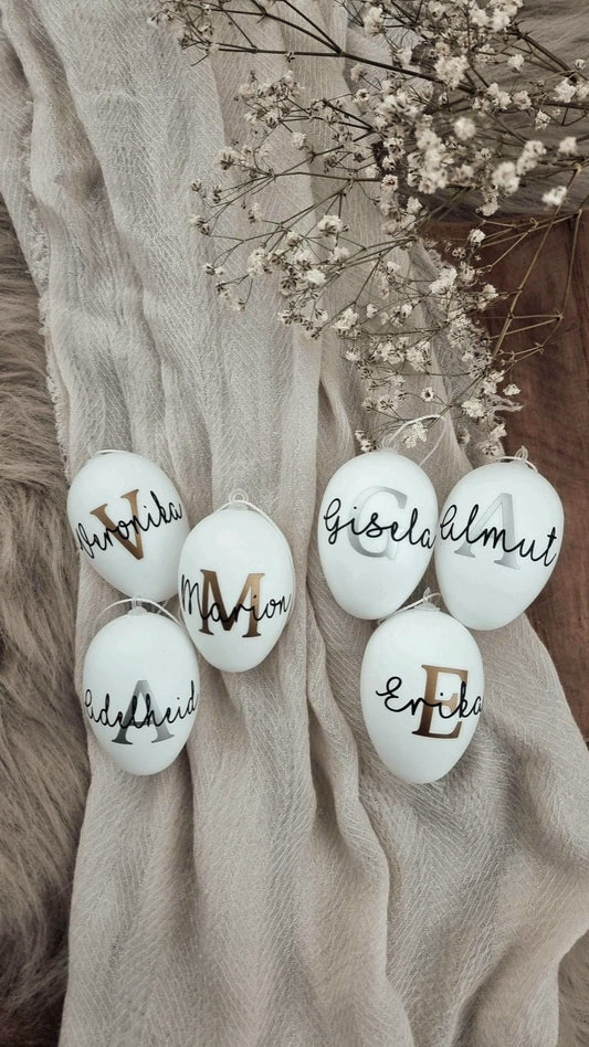 Ostereier personalisiert mit Buchstaben und Namen